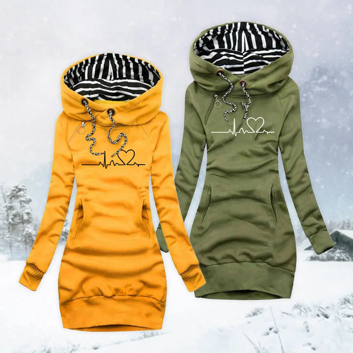 Winter Heartbeat Hoodie Dress Jasmine's Boutique Australia