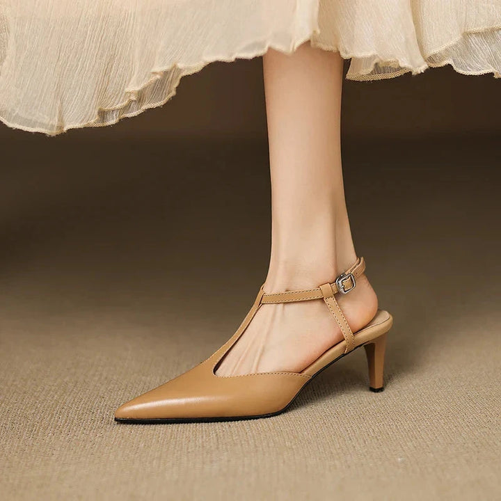 Serava Genuine Leather Heels  Liora Lane Boutique