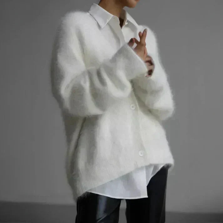 Daisy | Cashmere Cardigan  Liora Lane Boutique  White / UK 16-18 (XL) 39.95