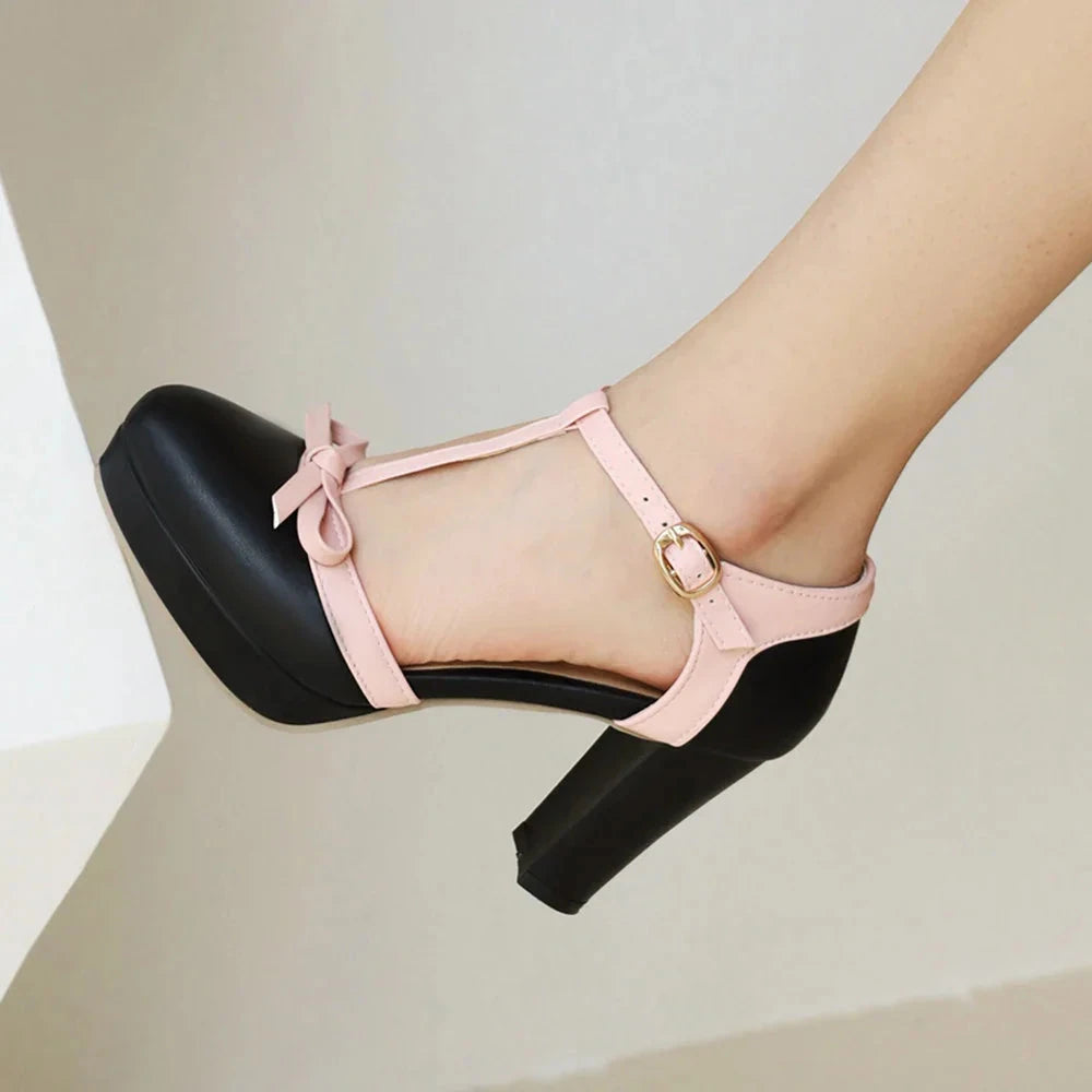 Elen T-Strap Heels  Liora Lane Boutique