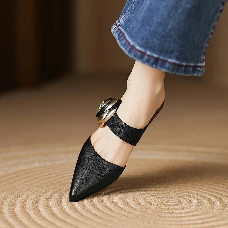 Garnet Genuine Leather Heels  Liora Lane Boutique