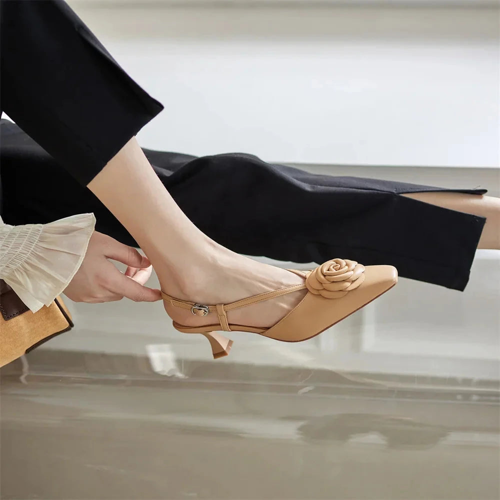 Roselle Genuine Leather Slingbacks  Liora Lane Boutique