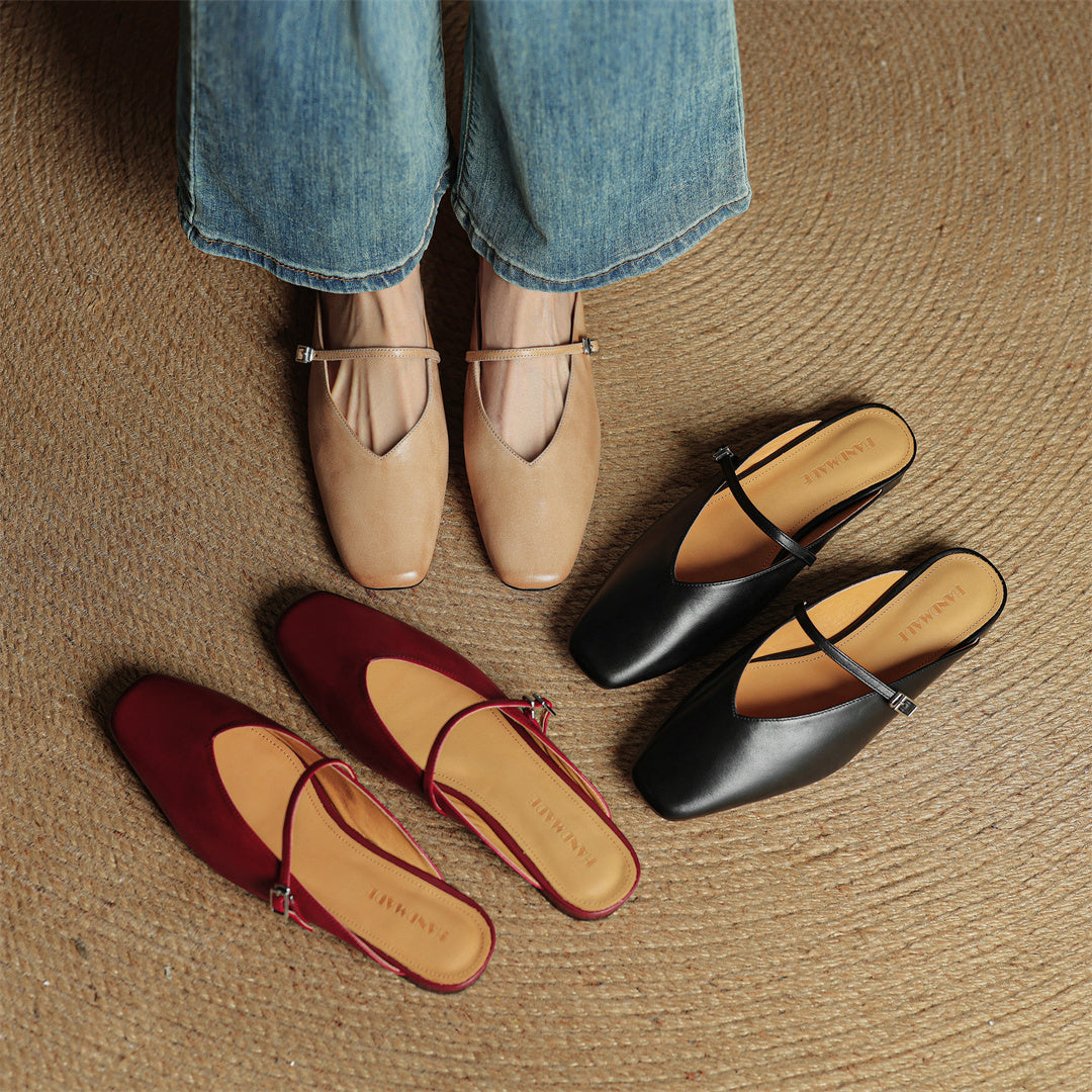 Miral Genuine Leather Mules  Liora Lane Boutique