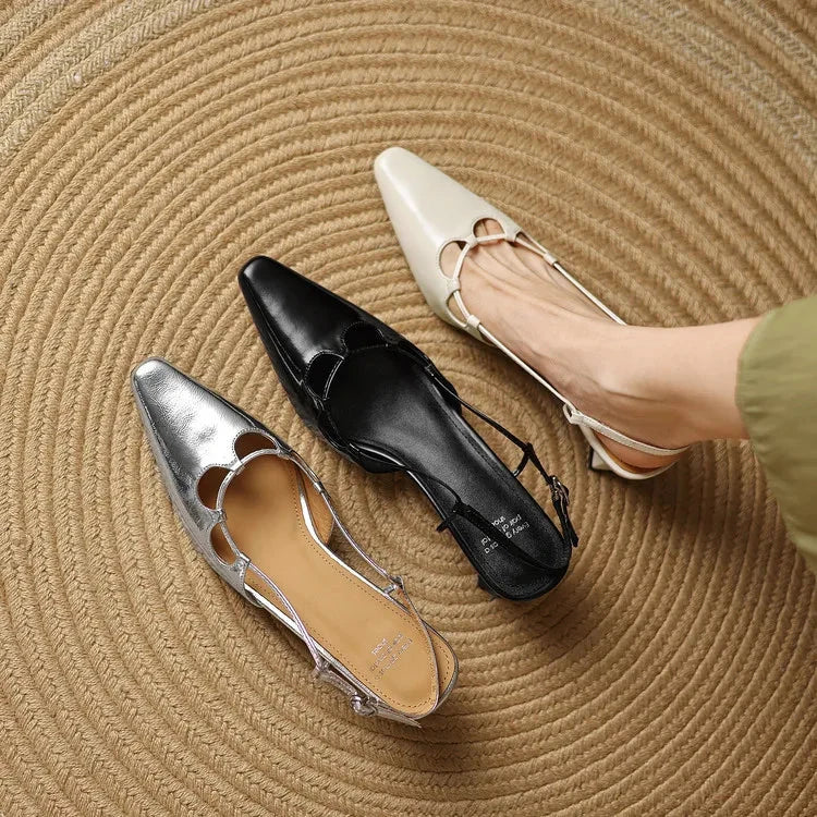 Katie Genuine Leather Slingbacks  Liora Lane Boutique