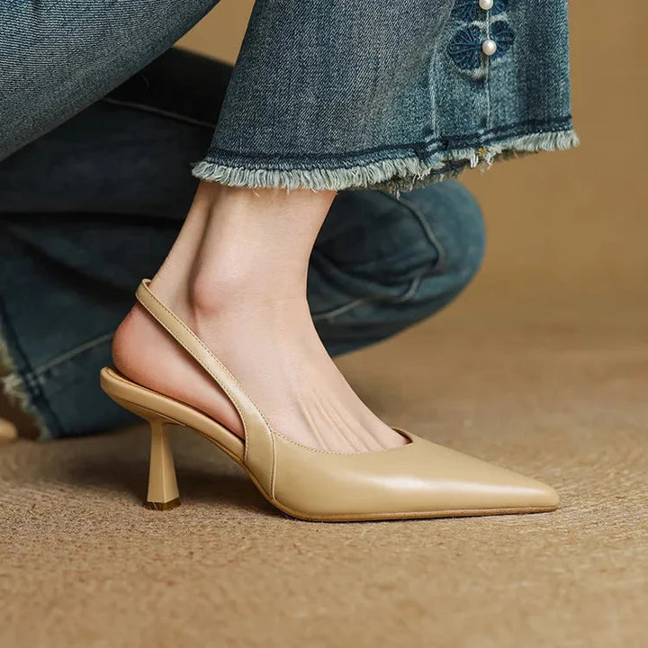 Fauna Genuine Leather Slingbacks  Liora Lane Boutique  Apricot / 10.5 119.99