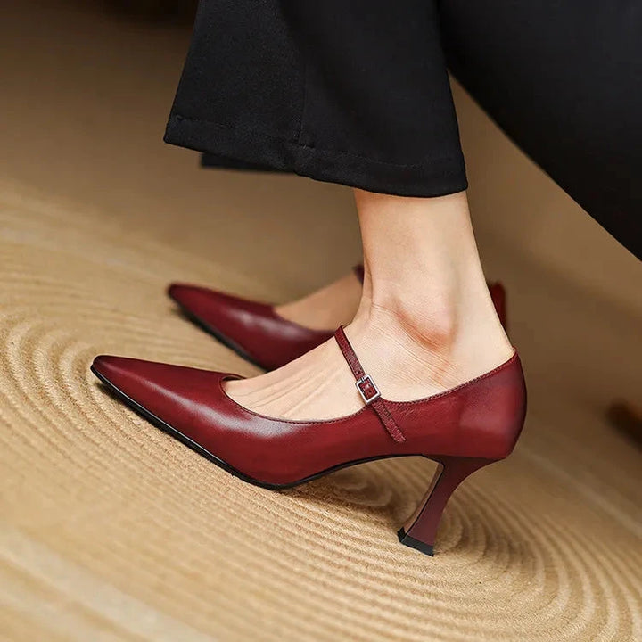 Samara Genuine Leather Heels  Liora Lane Boutique