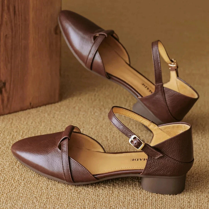 Laney Genuine Leather Heels  Liora Lane Boutique