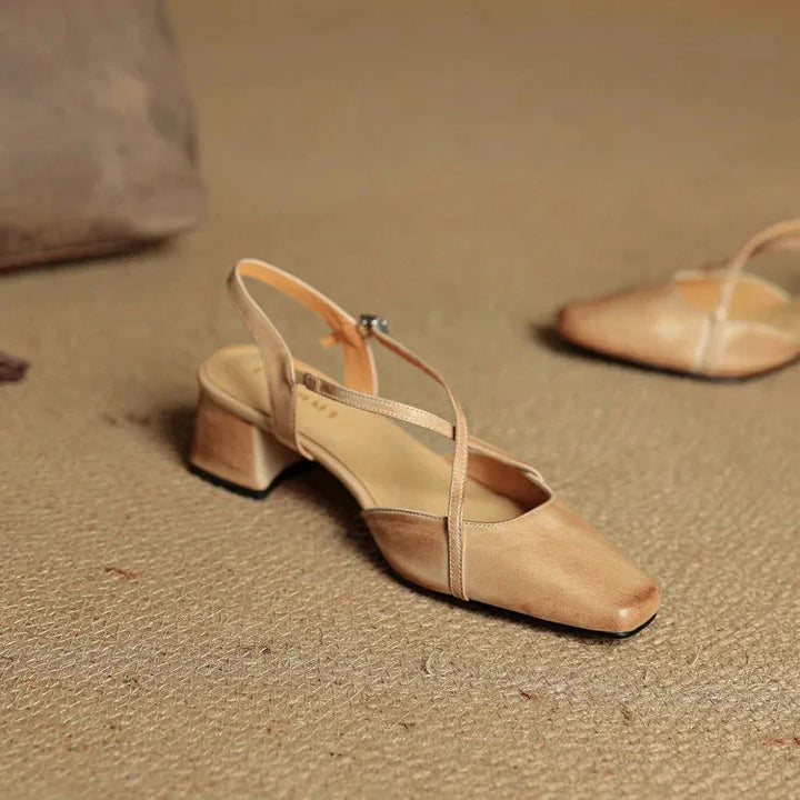 Elavie Genuine Leather Heels  Liora Lane Boutique