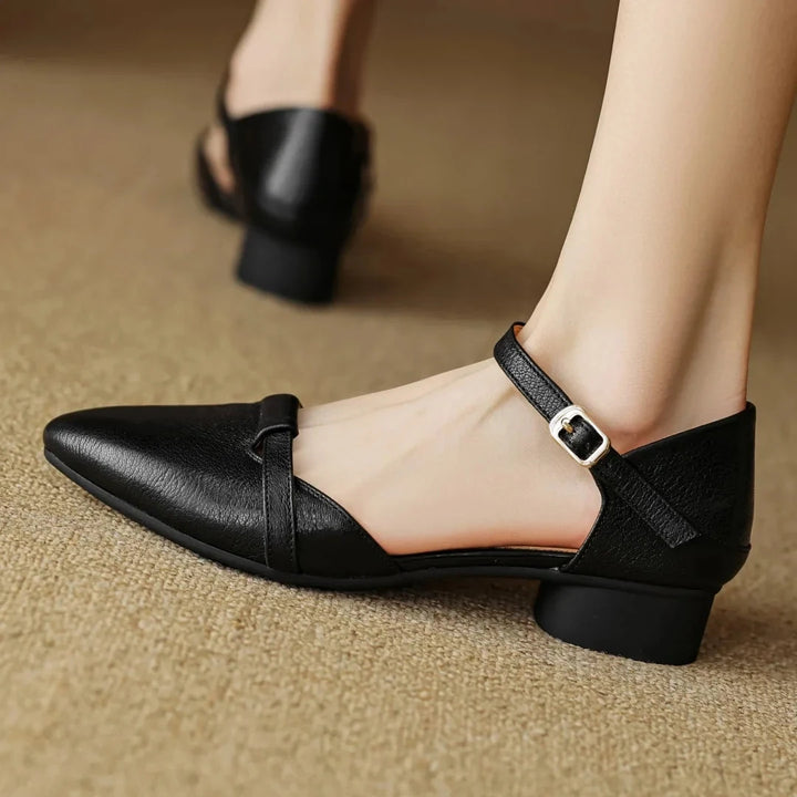 Laney Genuine Leather Heels  Liora Lane Boutique