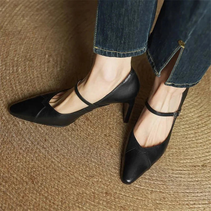 Emily Genuine Leather Heels  Liora Lane Boutique