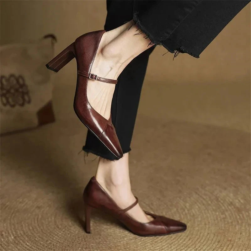 Emily Genuine Leather Heels  Liora Lane Boutique
