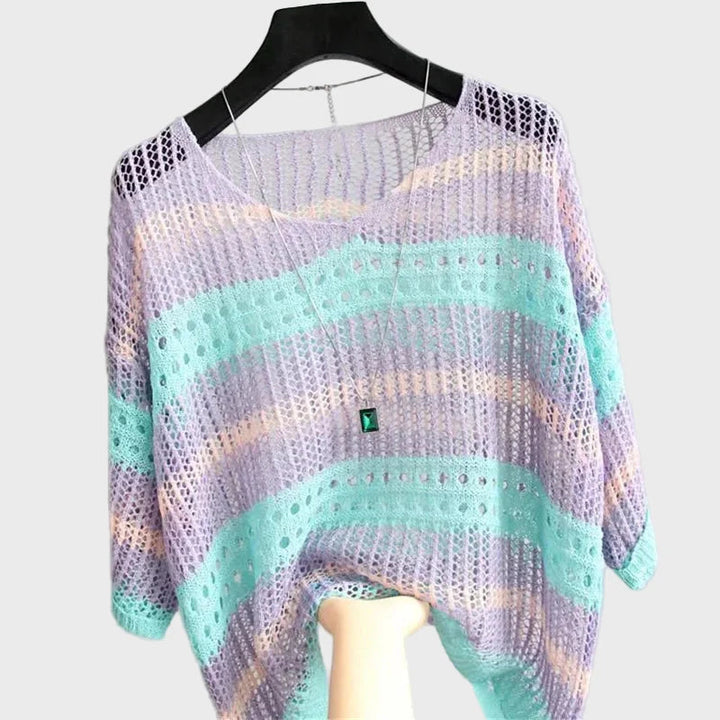 Lightweight Knit Top with Openings Liora Lane Boutique