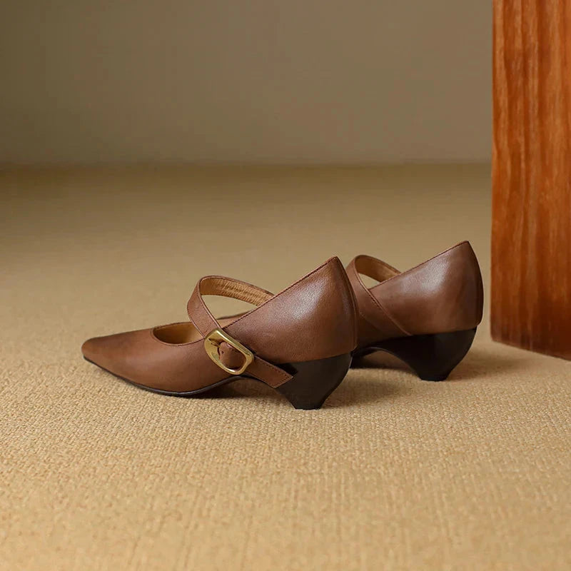 Velma Genuine Leather Heels  Liora Lane Boutique