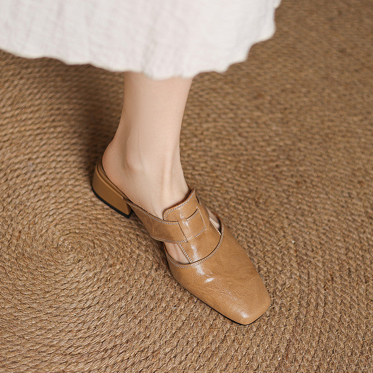 Ivora Genuine Leather Mules  Liora Lane Boutique