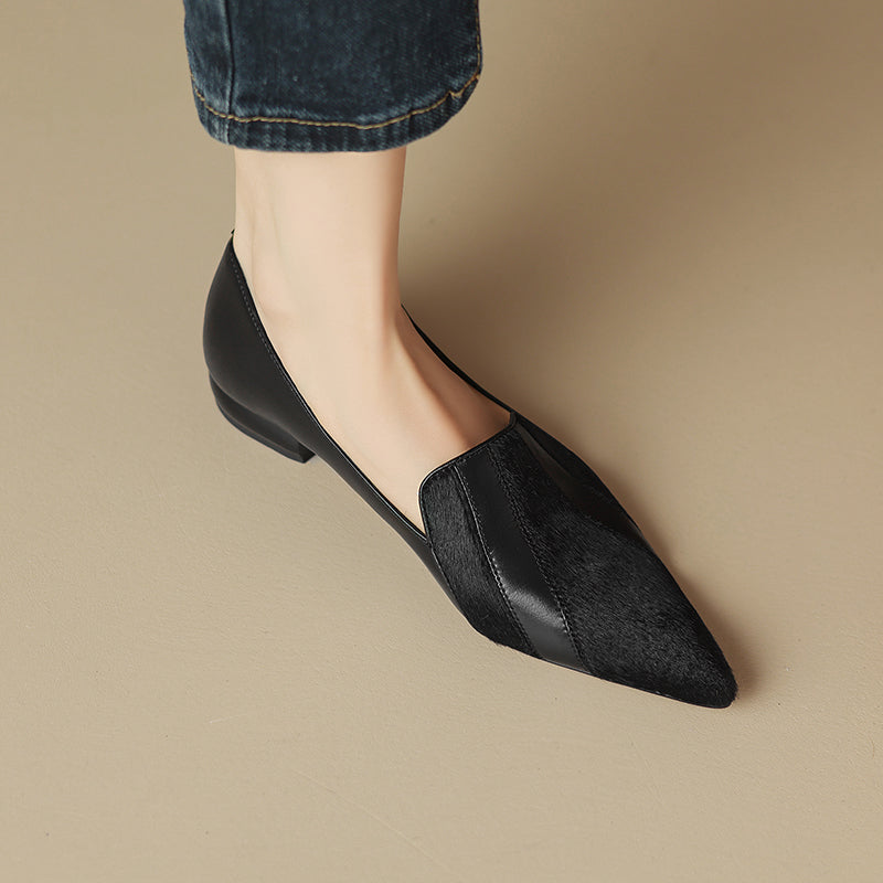 Klara Genuine Leather Flats  Liora Lane Boutique  Black / 9.5 109.99