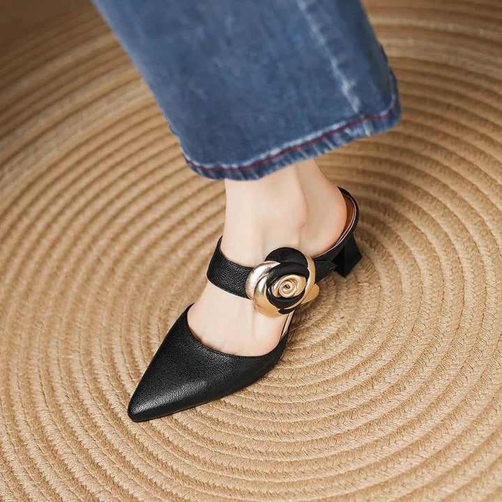 Garnet Genuine Leather Heels  Liora Lane Boutique