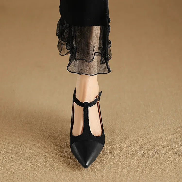 Vistra Leather Heels  Liora Lane Boutique