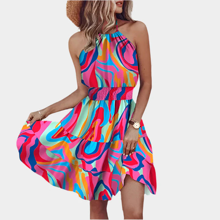 Sexy Mini Dress with Irregular Pattern and Backless Design Jasmine's Boutique Australia