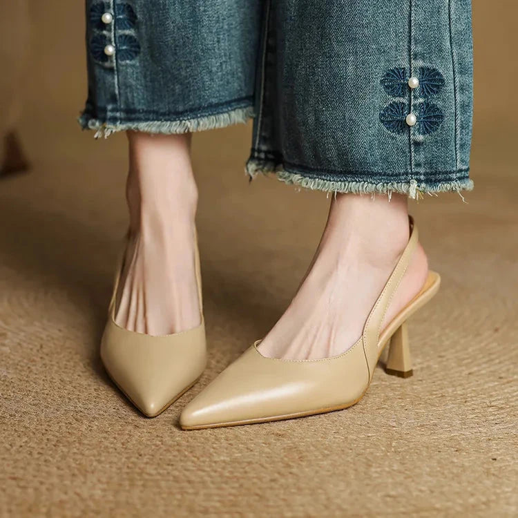 Fauna Genuine Leather Slingbacks  Liora Lane Boutique