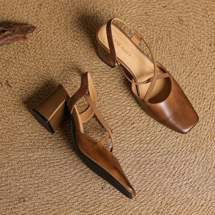 Petra Genuine Leather Heels  Liora Lane Boutique