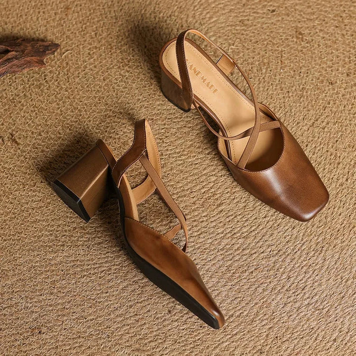 Petra Genuine Leather Heels  Liora Lane Boutique