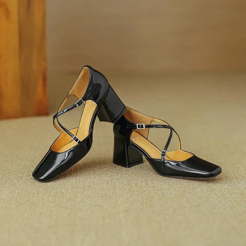 Lilian Genuine Leather Heels  Liora Lane Boutique