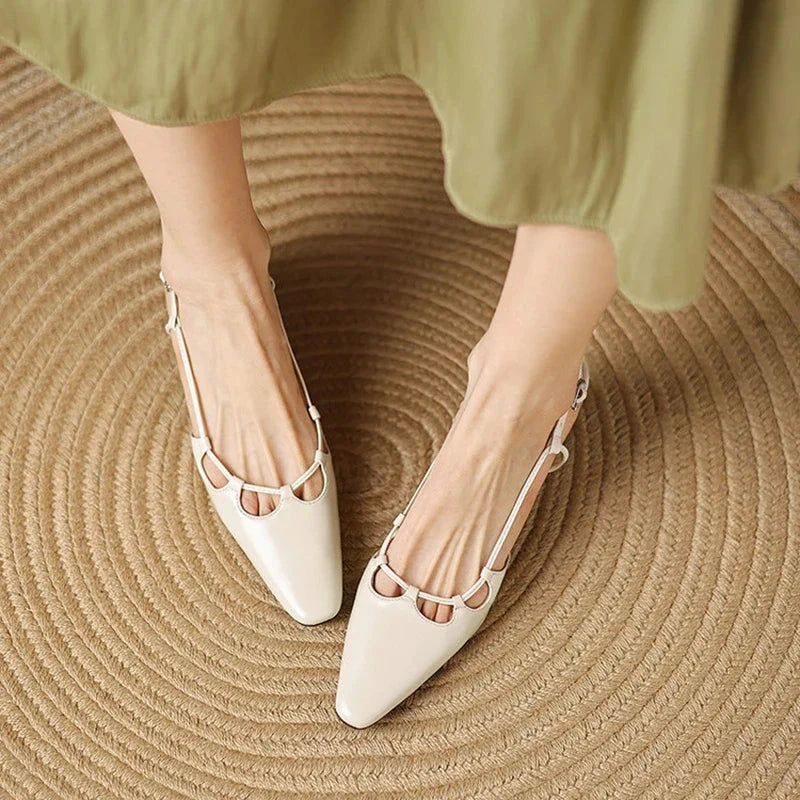 Katie Genuine Leather Slingbacks  Liora Lane Boutique