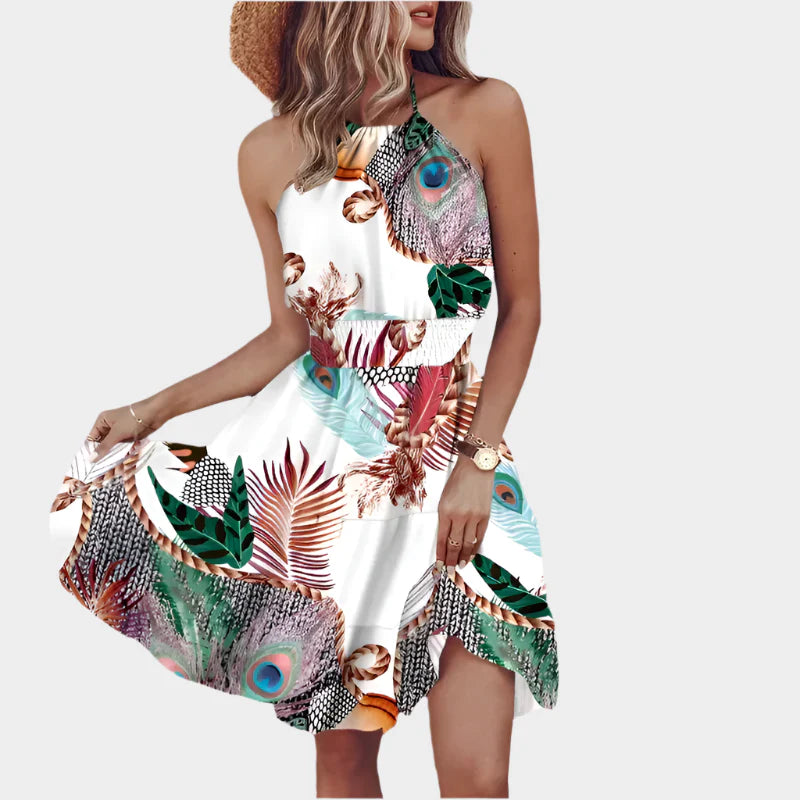 Sexy Mini Dress with Irregular Pattern and Backless Design Jasmine's Boutique Australia