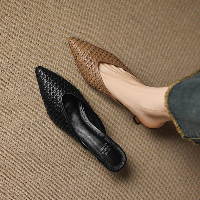 Olivia Genuine Leather Mules  Liora Lane Boutique