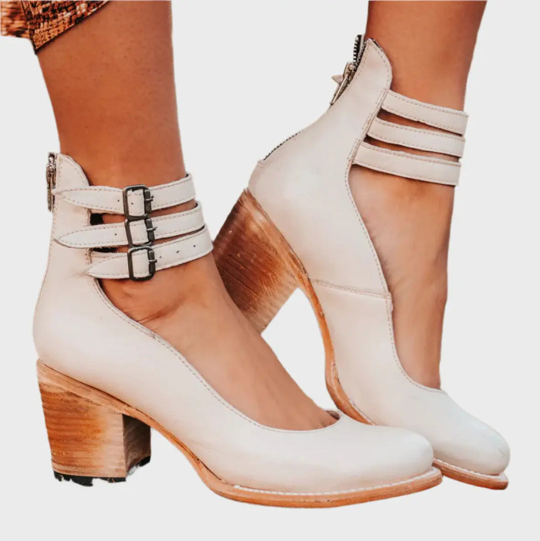 Rustic Charm Double-Strap Block Heels Jasmine's Boutique Australia