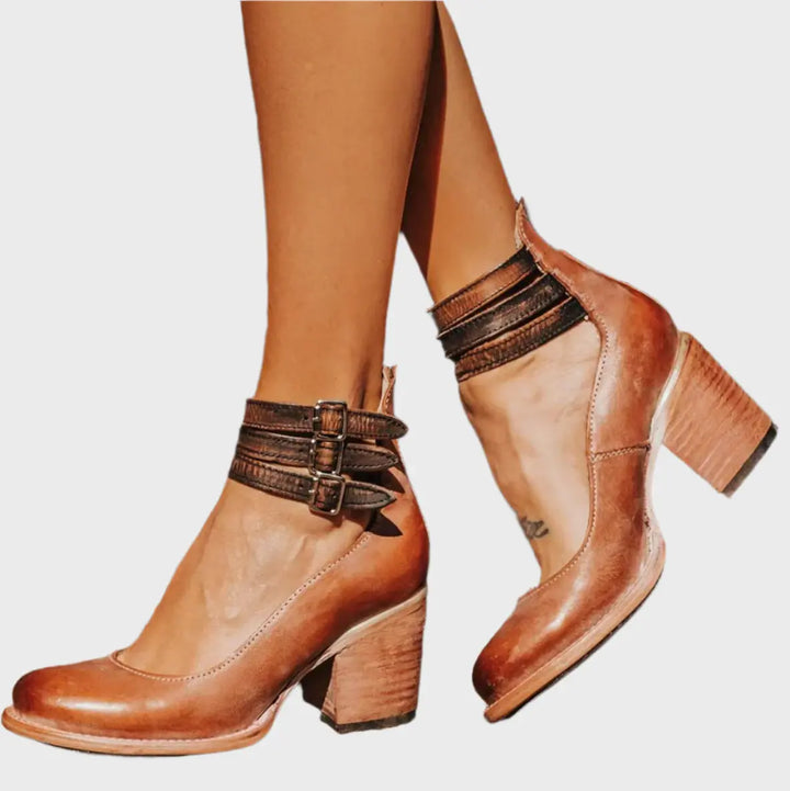 Rustic Charm Double-Strap Block Heels Jasmine's Boutique Australia