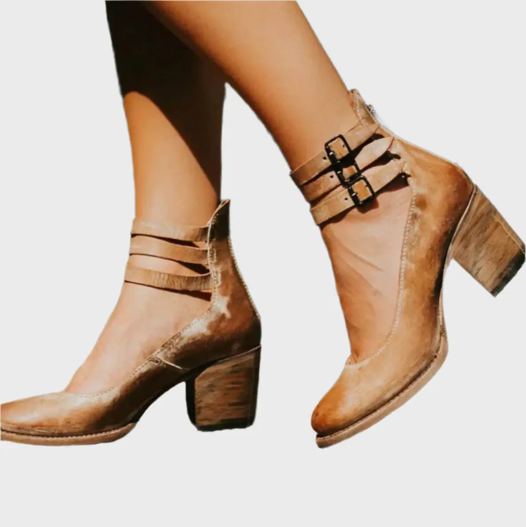 Rustic Charm Double-Strap Block Heels Jasmine's Boutique Australia
