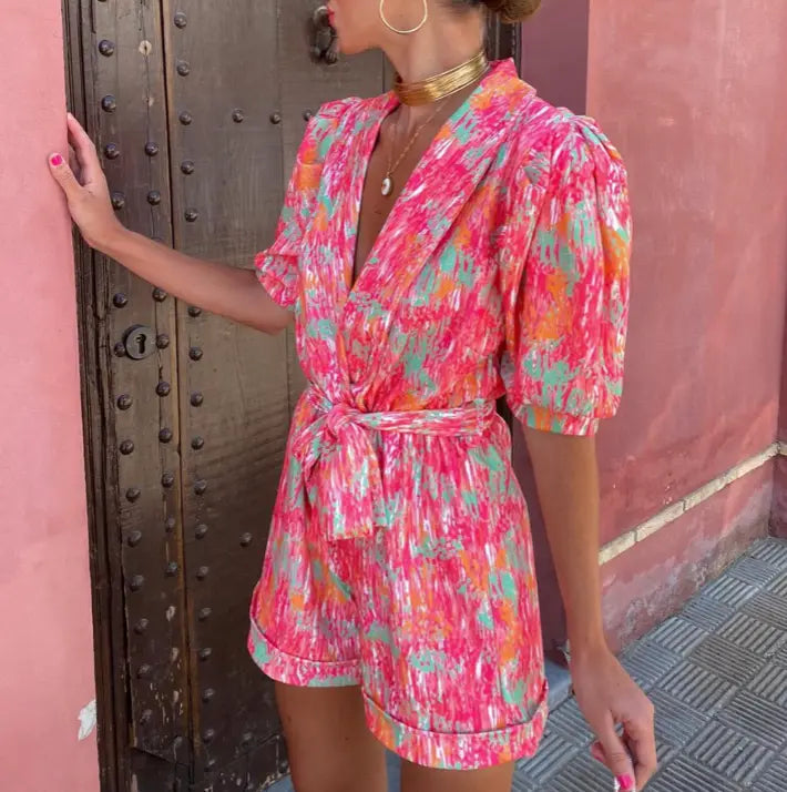 Pastel Dream Tie-Waist Romper Jasmine's Boutique Australia
