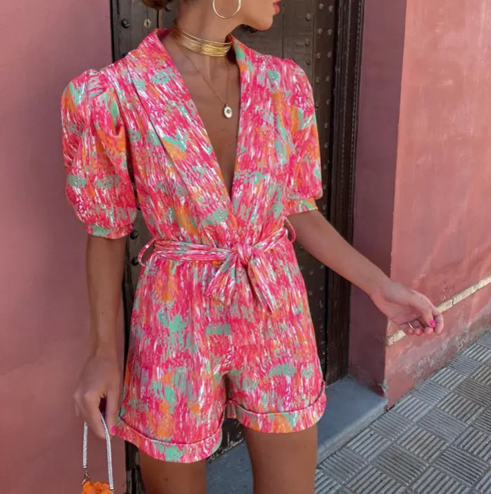 Pastel Dream Tie-Waist Romper Jasmine's Boutique Australia