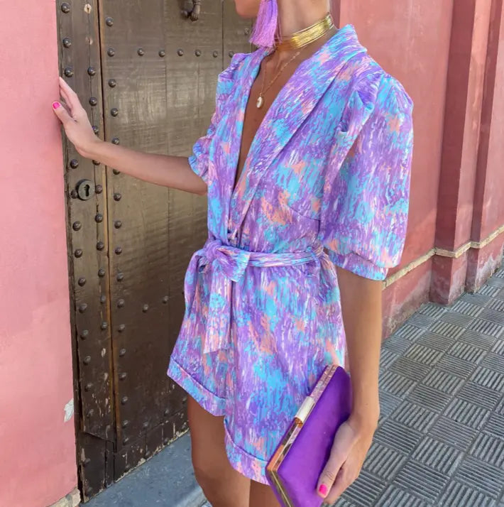 Pastel Dream Tie-Waist Romper Jasmine's Boutique Australia