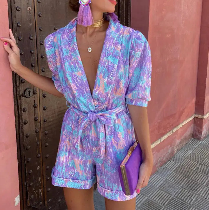Pastel Dream Tie-Waist Romper Jasmine's Boutique Australia