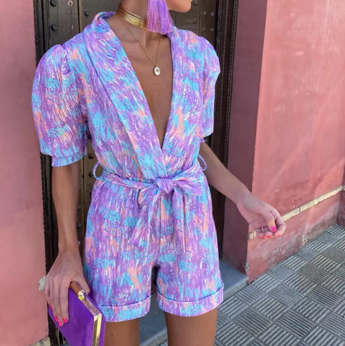 Pastel Dream Tie-Waist Romper Jasmine's Boutique Australia