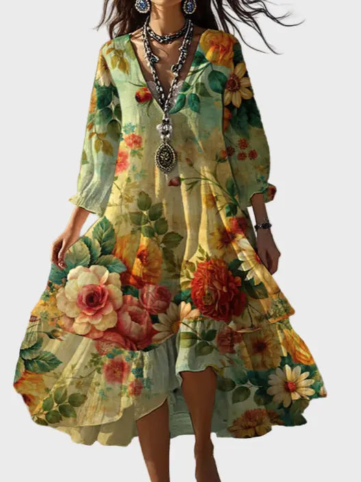Vintage Floral Bohemian Maxi Dress Jasmine's Boutique Australia