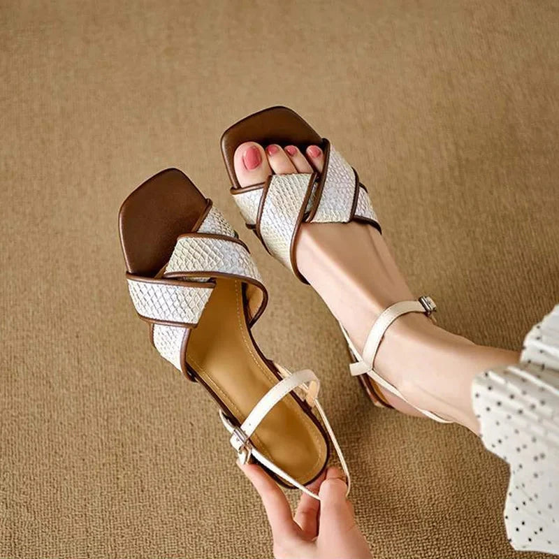 Rovena Leather Sandals  Liora Lane Boutique  White / 9.5 79.99