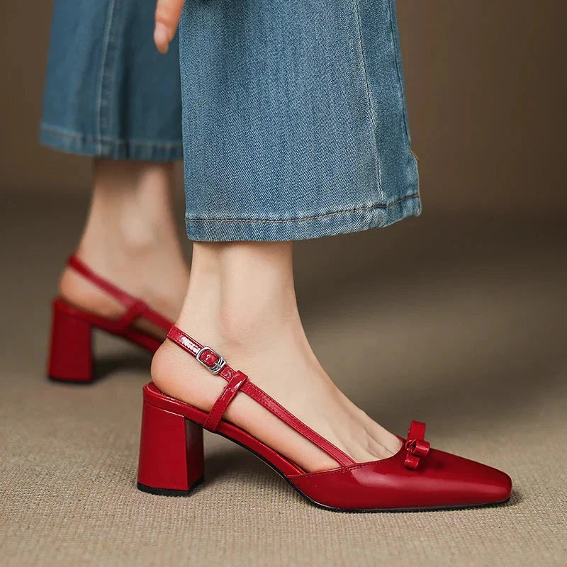 Melani Genuine Leather Heels  Liora Lane Boutique