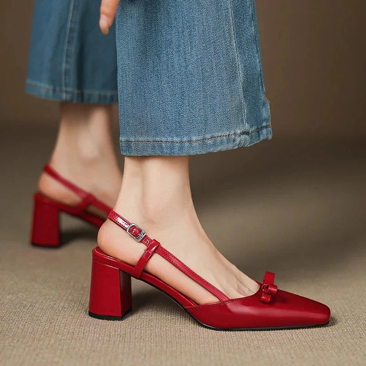 Melani Genuine Leather Heels  Liora Lane Boutique