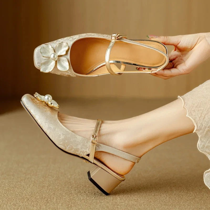 Camellia Slingback Pumps  Liora Lane Boutique  Gold / 8.5 59.99