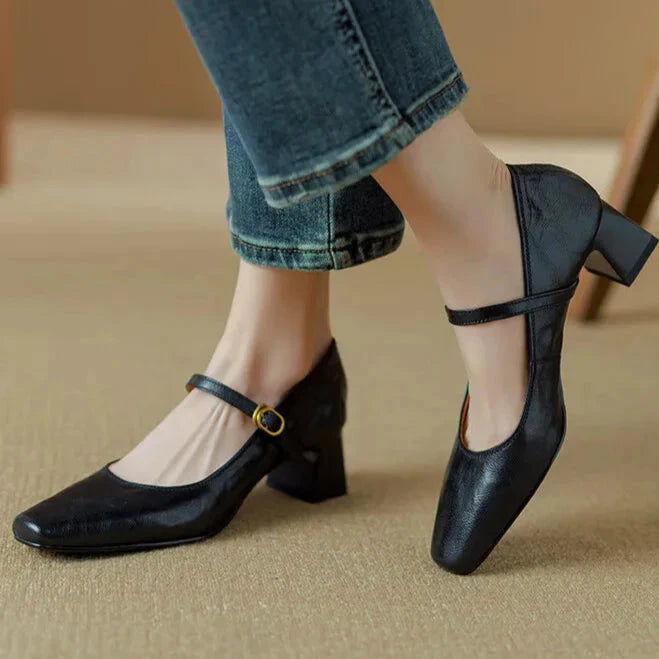 Remina Genuine Leather Heels  Liora Lane Boutique