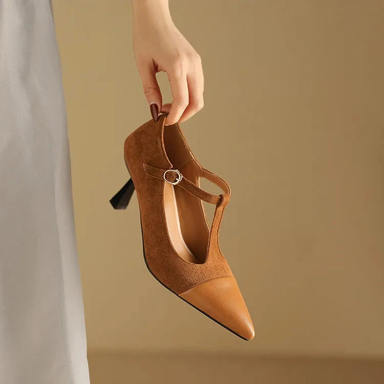 Vistra Leather Heels  Liora Lane Boutique