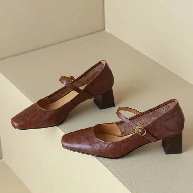 Remina Genuine Leather Heels  Liora Lane Boutique