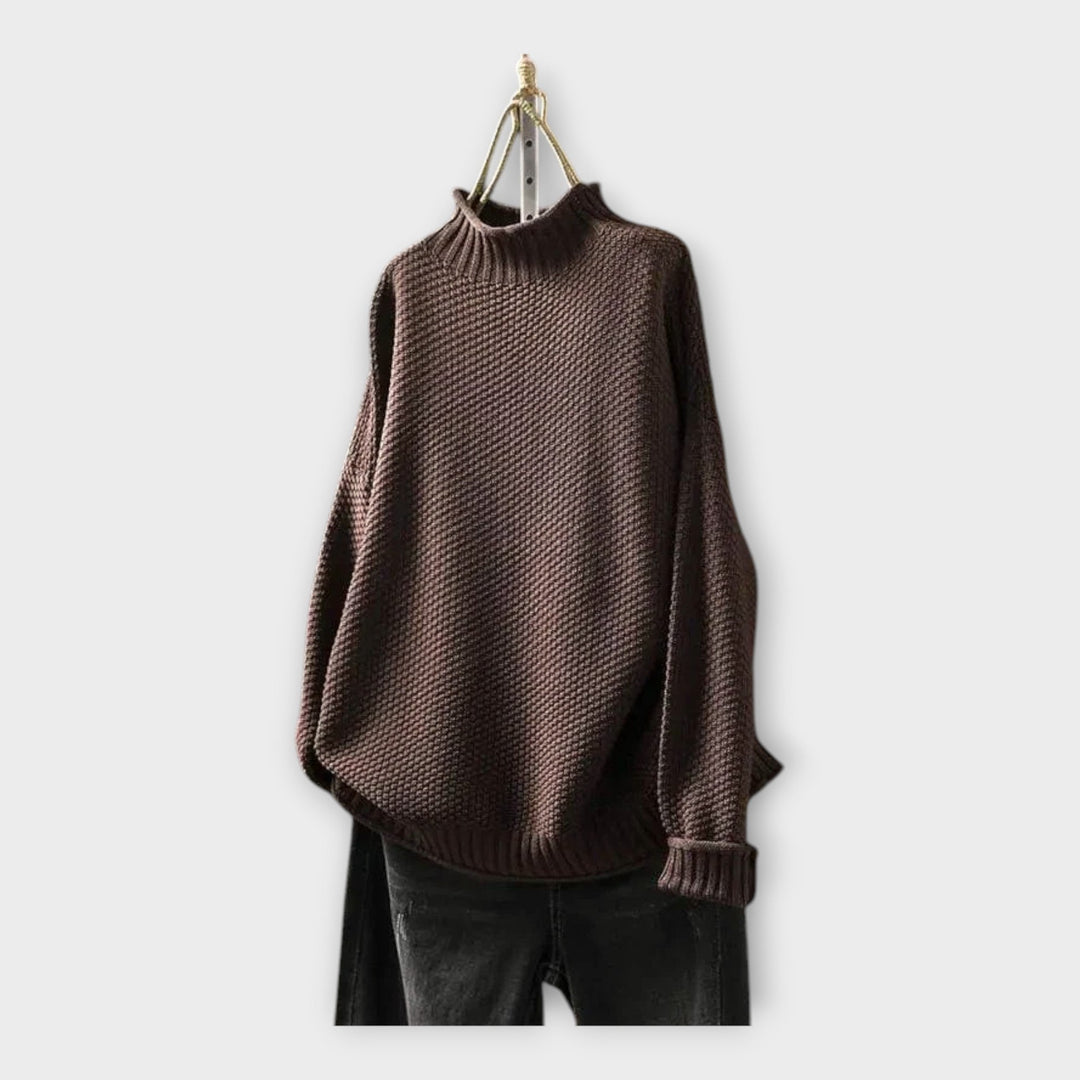 Knit Sweater with High Collar Liora Lane Boutique