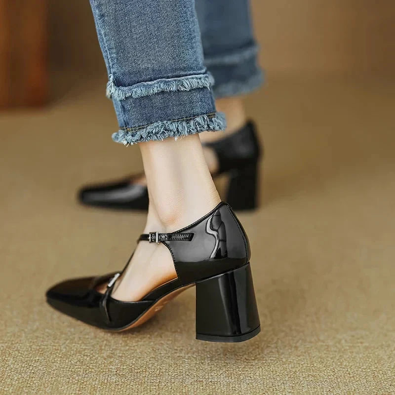 Lilian Genuine Leather Heels  Liora Lane Boutique