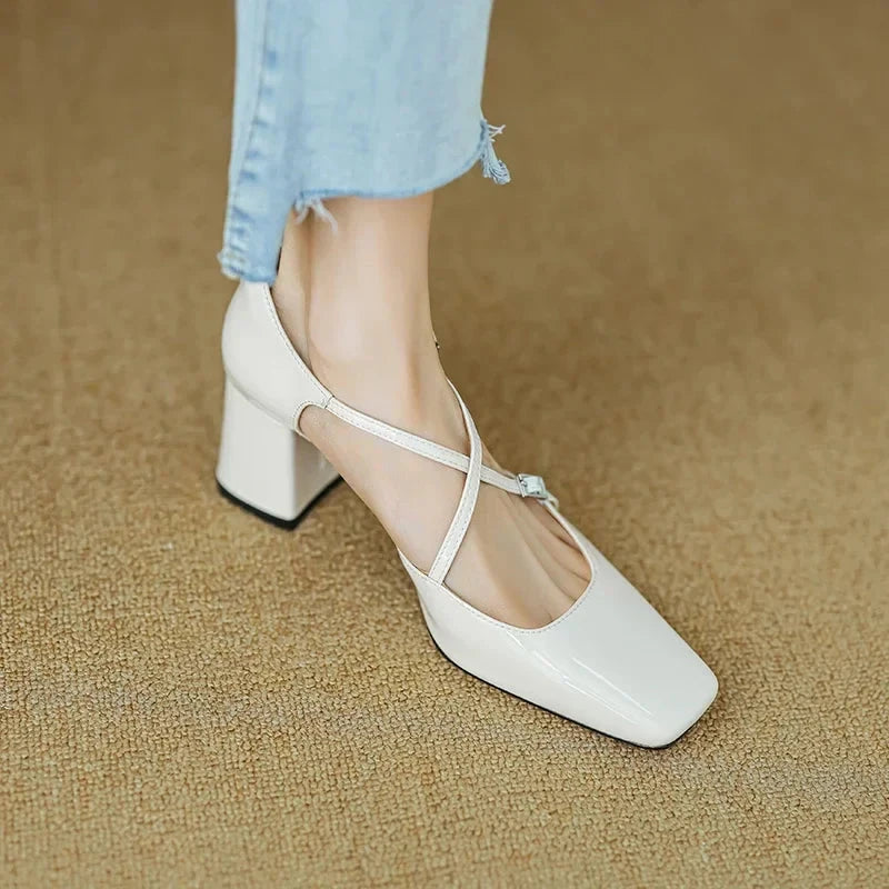 Lilian Genuine Leather Heels  Liora Lane Boutique