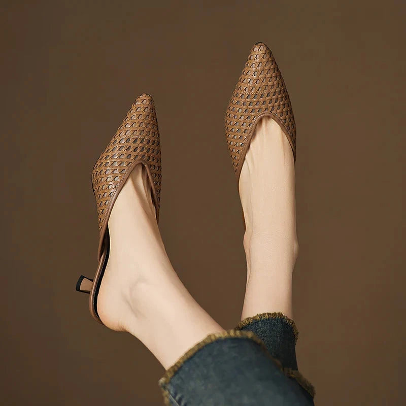 Olivia Genuine Leather Mules  Liora Lane Boutique