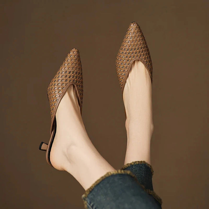 Olivia Genuine Leather Mules  Liora Lane Boutique